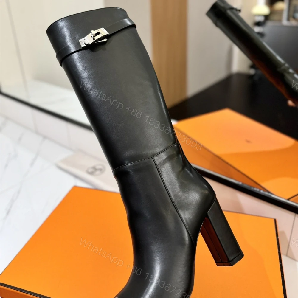 View 7 of 高仿Hermes*H182105ZG02小牛皮高筒靴黑色8.5CM免檢版