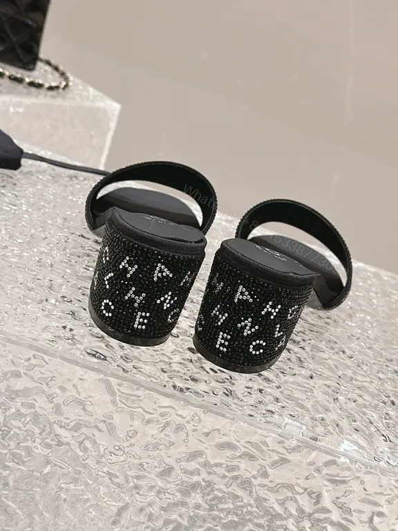 View 9 of Chanel-Inspired Sparkle Slide Sandals: Effortless Glam Plan