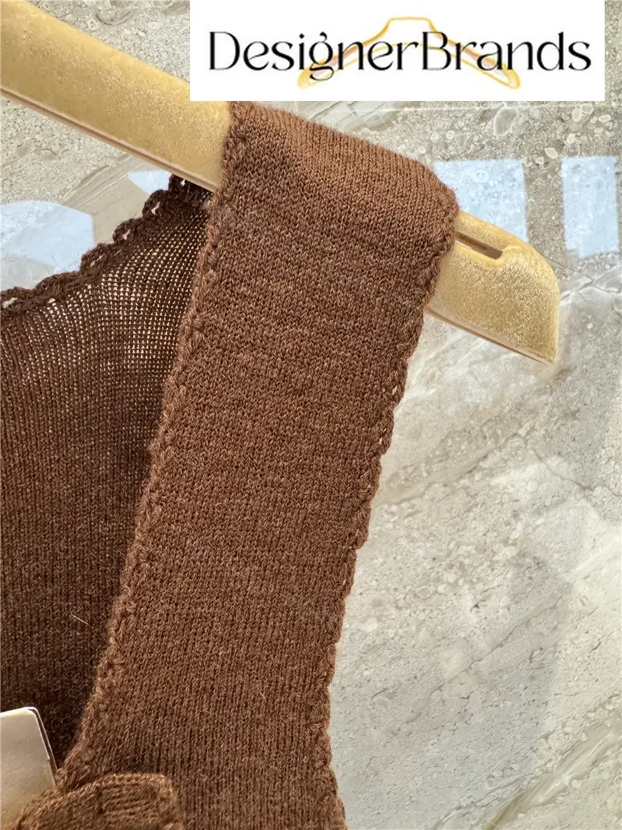 View 10 of Miu Miu Lace-Trimmed Ruffle-Detail Knitted Vest