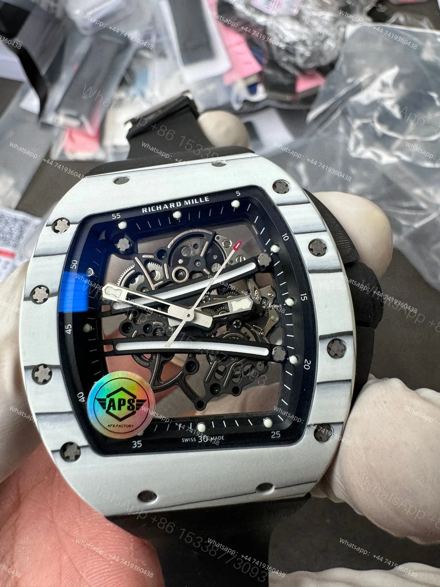 View 10 of Super Clone Richard Mille RM 67-02 Carbon TPT Skeleton Tourbillon 1:1 Replica Watch