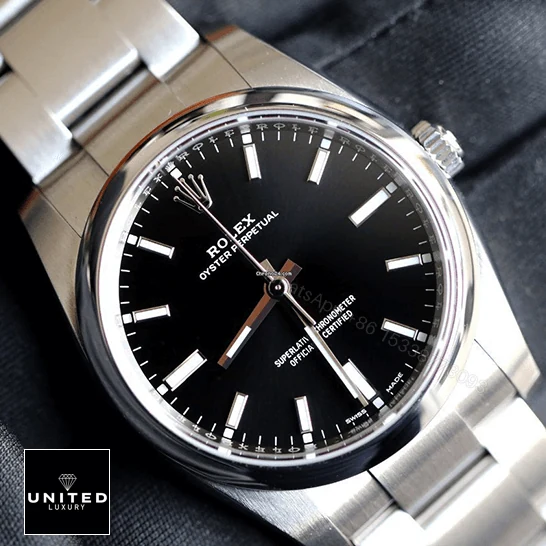 View 9 of Rolex Oyster Perpetual Automatic Black Dial Ladies 114200 Replica