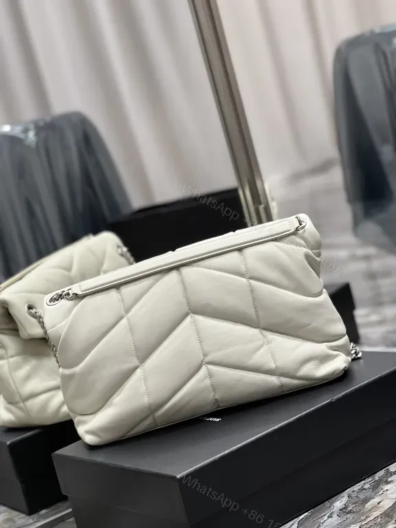 View 6 of Quilted White Shoulder Bag: Luxe Everyday Carriage Bag