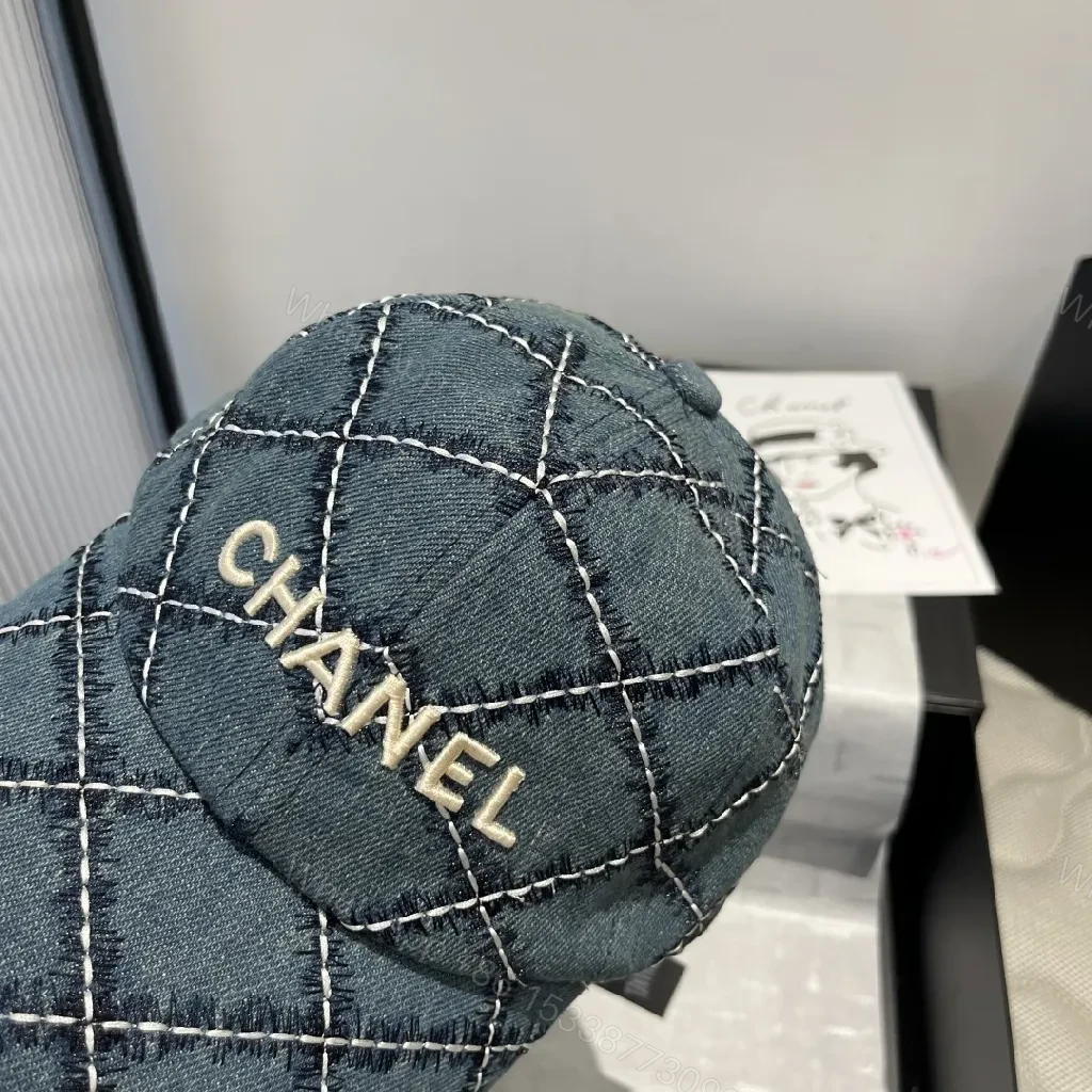 View 8 of Denim Quilted Cap: Luxe Streetwear Essential