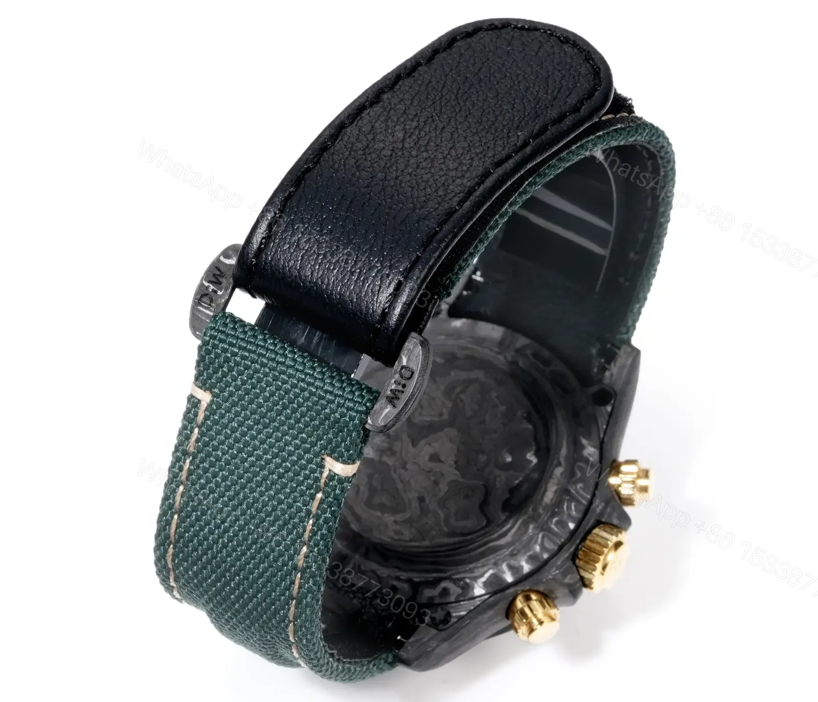 View 9 of Best Rolex Daytona Carbon Fiber Green Strap replica 40MM Skeleton Dial Edition RG-DAYTONA-CARBON-GREEN-STRAP-40
