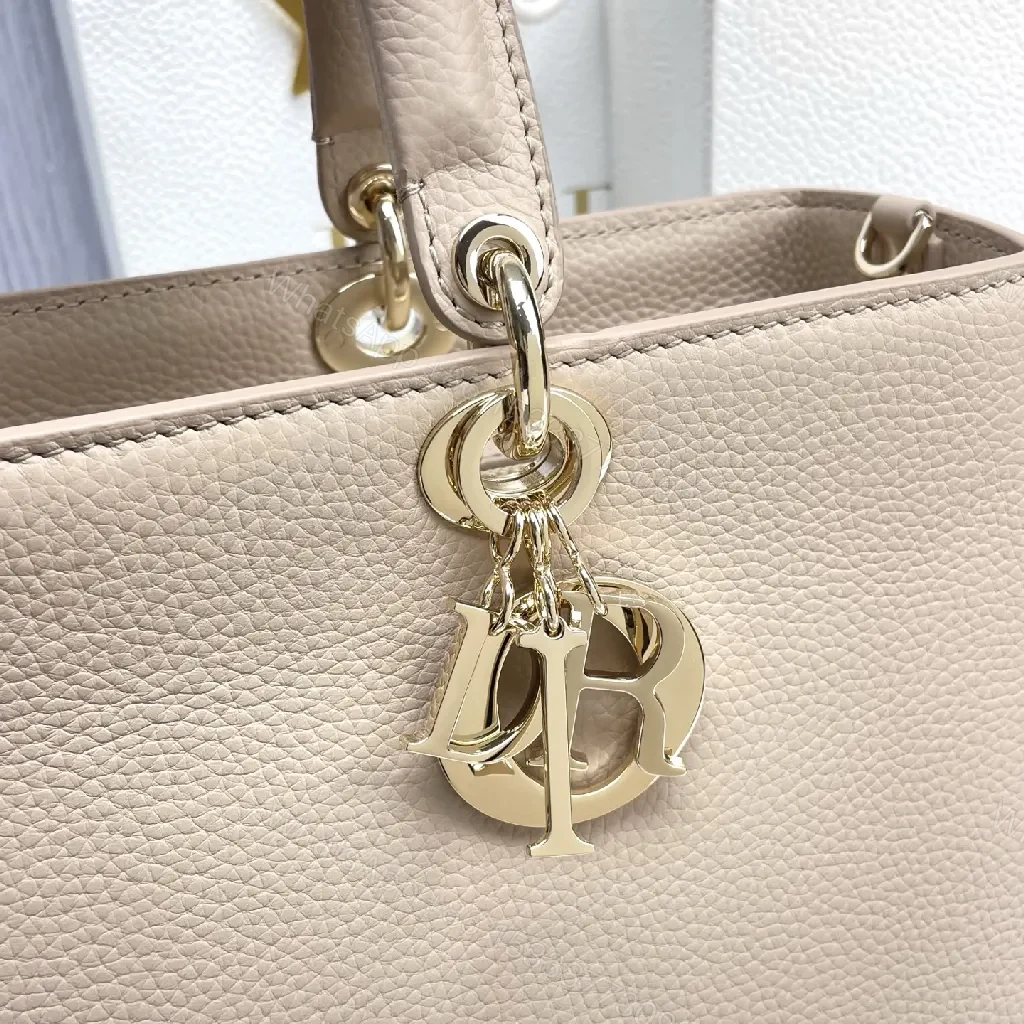 View 5 of Soft-Texture Satchel in Pebbled Leather with Signature Charms