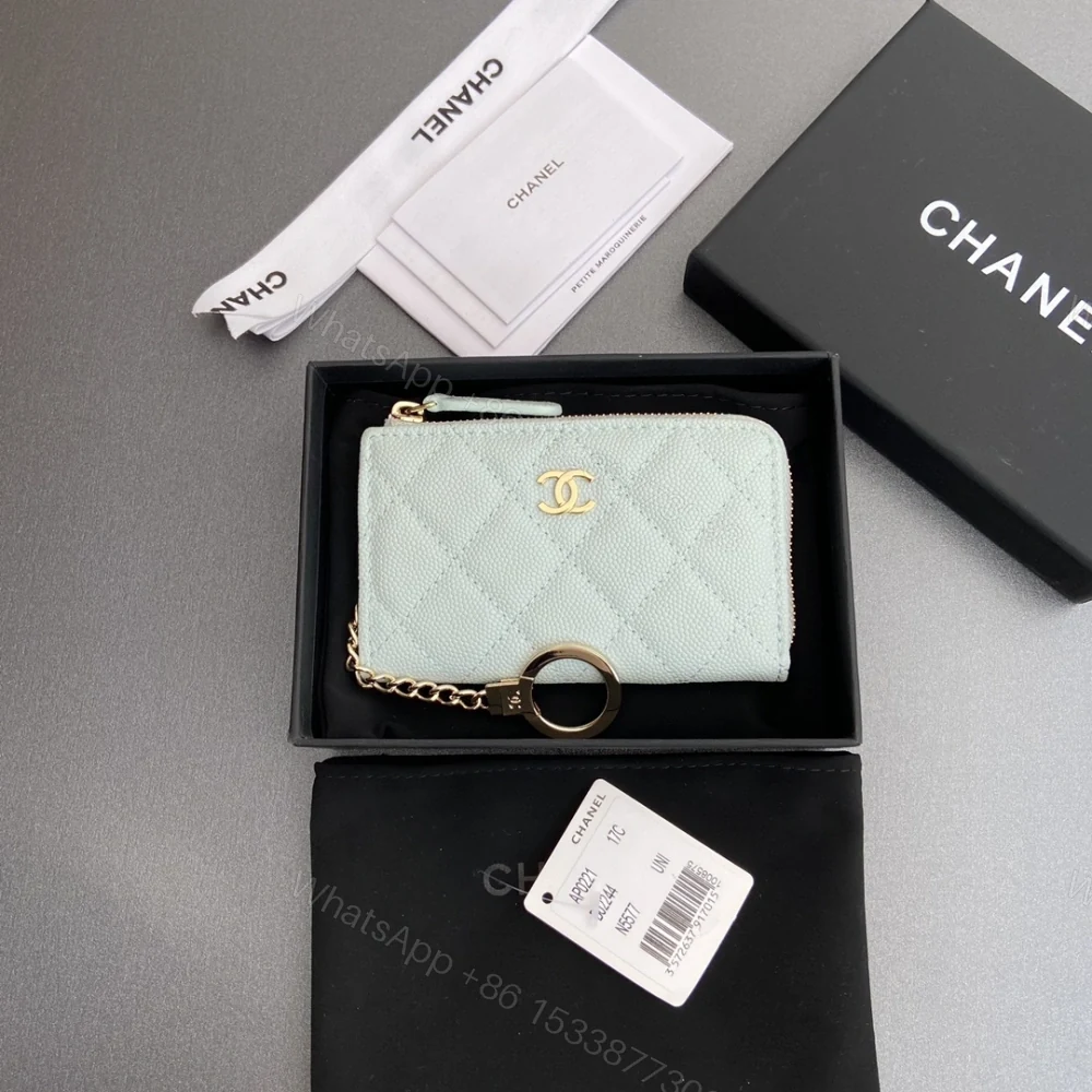 View 3 of 高仿Chanel*AP0223零錢包藍色魚子醬金扣免檢版