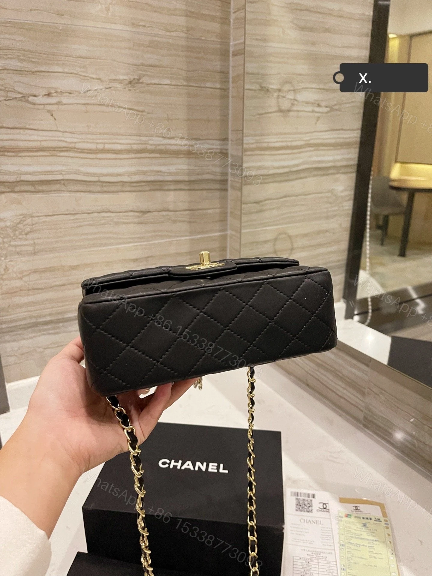 View 4 of Chanel Seasonal Mini Rectangle Black