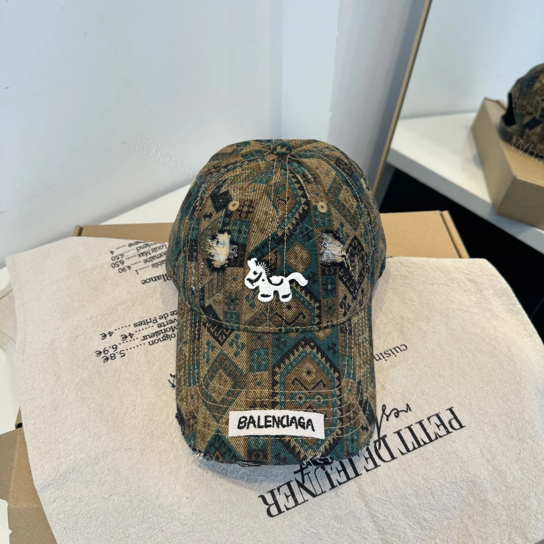 Balenciaga一比一男女款做舊印花棒球帽復古風街頭潮流帽 — view 1