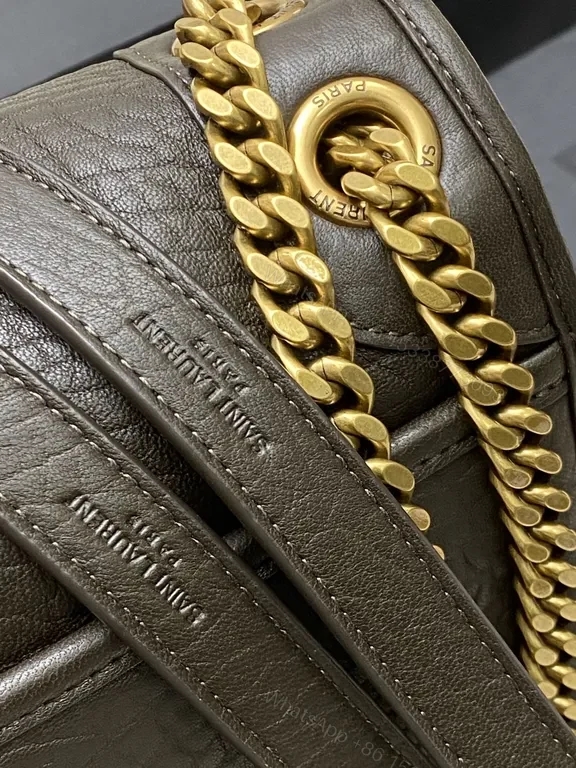 View 7 of Chic Palm-Texture Crossbody Purse with Gold Chain Effortless Luxury