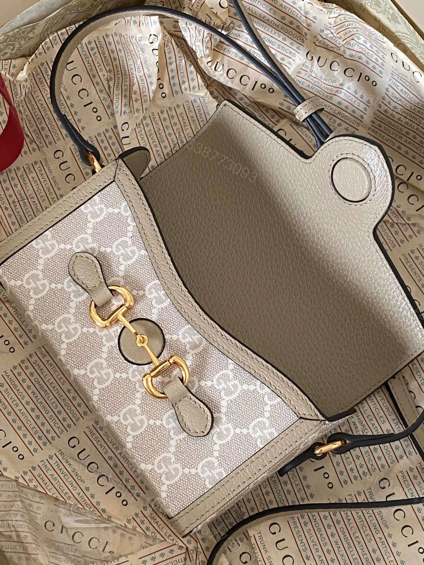 View 3 of Gucci 1955 Mini Handbag with Monogram Pattern Rep 11 Luxury 18x12x5cm
