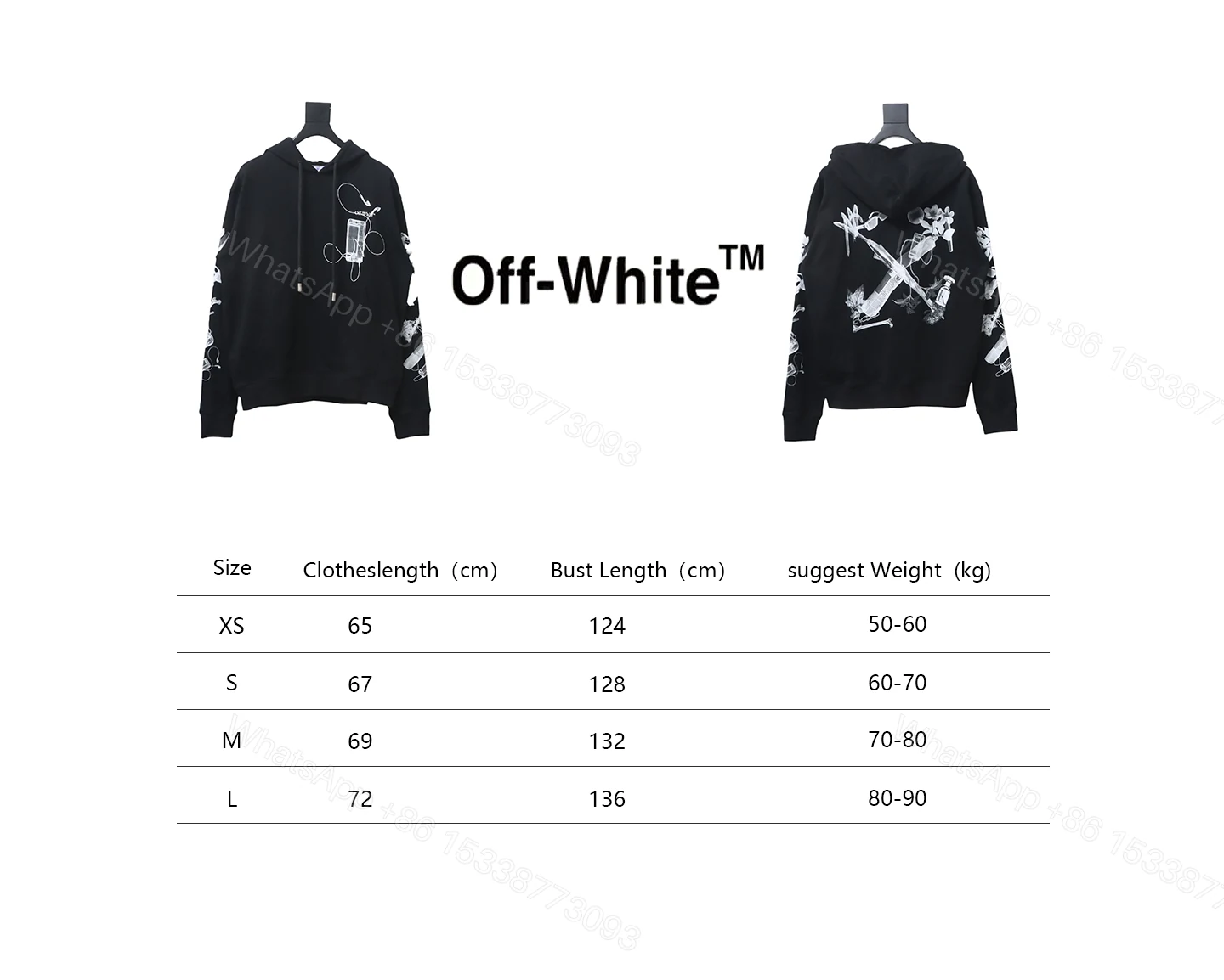View 2 of Off-white Ink-splashed arrow twill oil painting graffiti hoodie