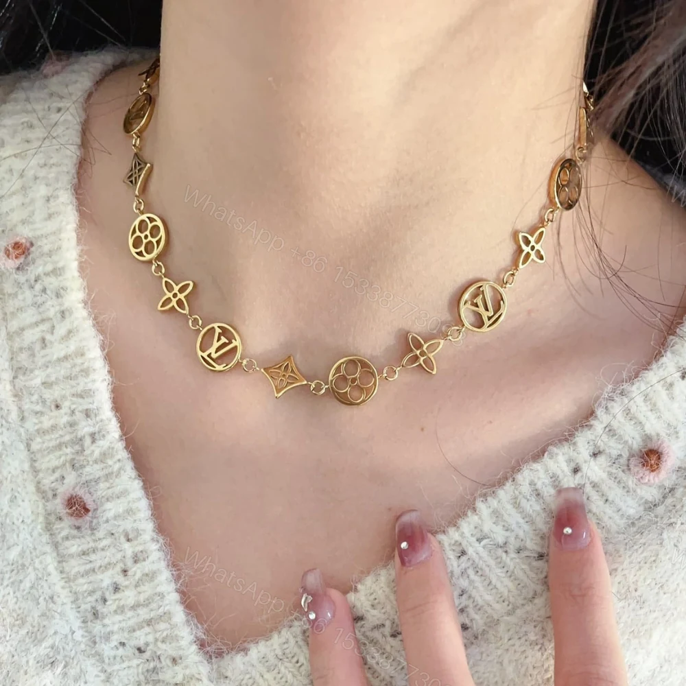 View 6 of Louis Vuitton LV Lace Necklace Gold M01057