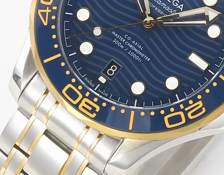 View 5 of Omega Seamaster Planet Ocean 600m Co-Axial Master Chronometer 42mm Blue Dial Stainless Steel and Yellow Gold Watch