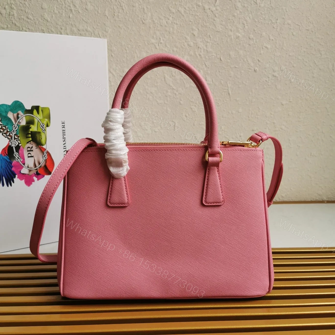 View 2 of MEDIUM GALLERIA 28 PINK SAFFIANO LEATHER