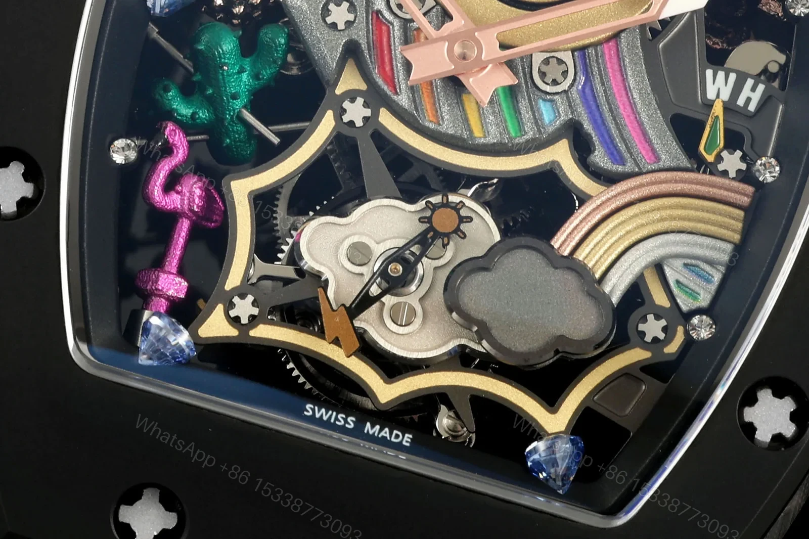 View 5 of Richard Mille RM 88 Tourbillon Automatic Smiley Skeleton Watch Luxury Edition RM-RM88-SMILEY-TOURBILLON-AUTO