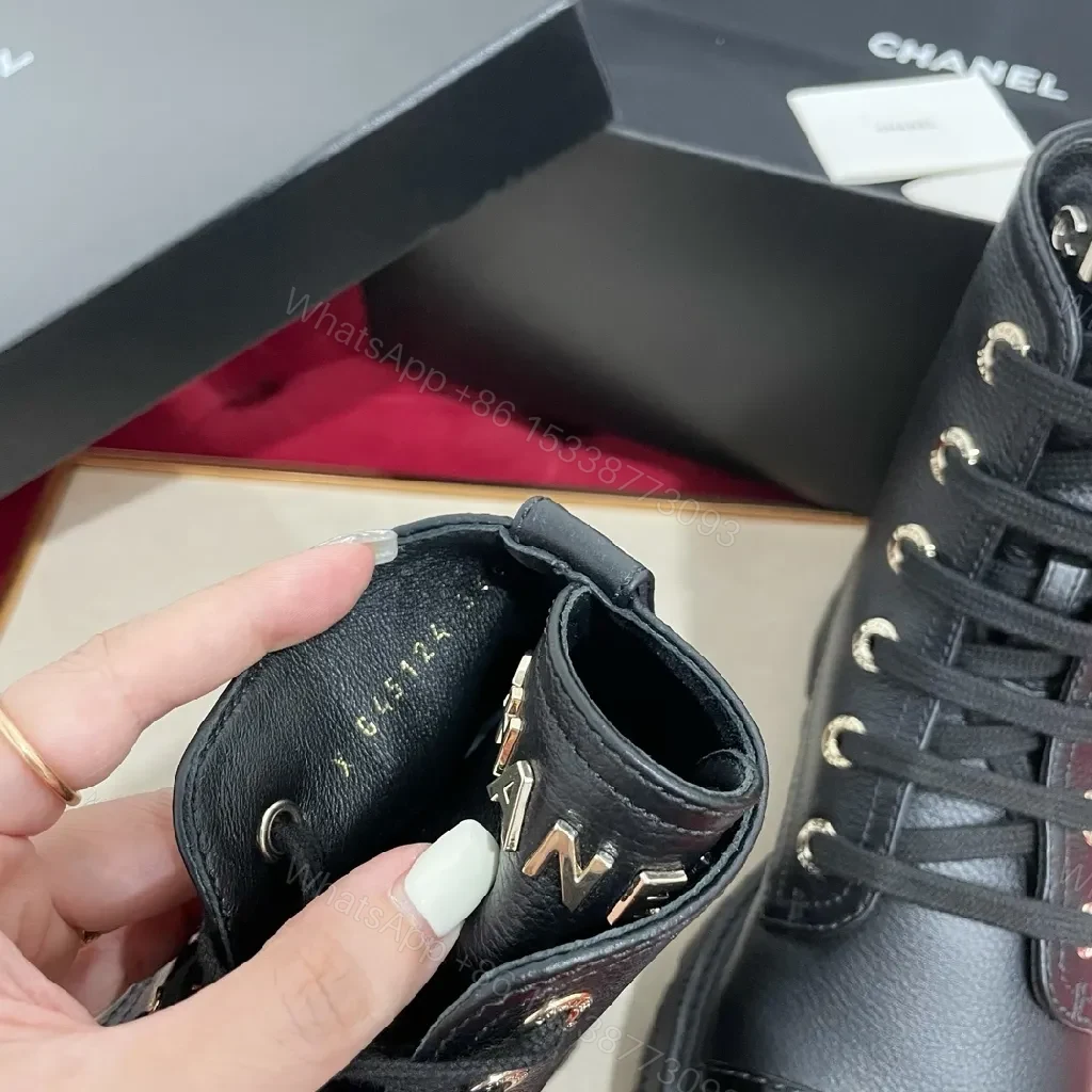 View 6 of Bold Leather Combat Boots | Luxe Street-Style, All-Day Comfort