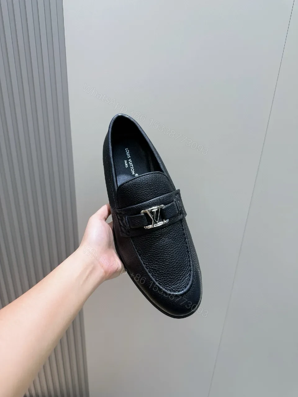 View 2 of Black Leather Loafers – Classic Silhouette, LV Hardware, All-Day Comfort