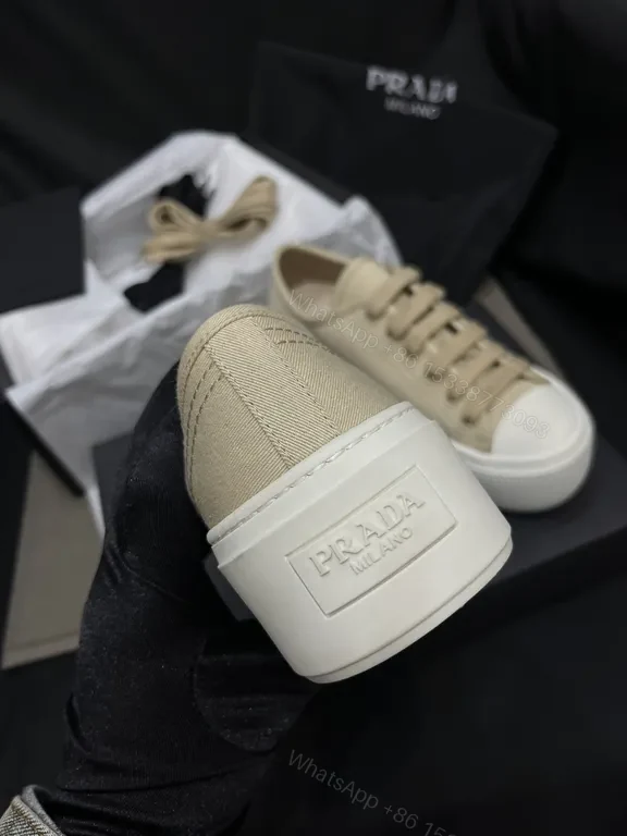 View 4 of Beige Leather Sneakers: Textured Minimalist Luxury Footwear