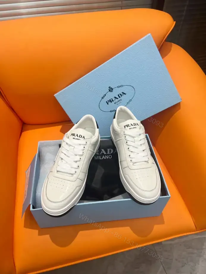 View 7 of PRADA DOWNTOWN LEATHER SNEAKERS IN WHITE – PRD010
