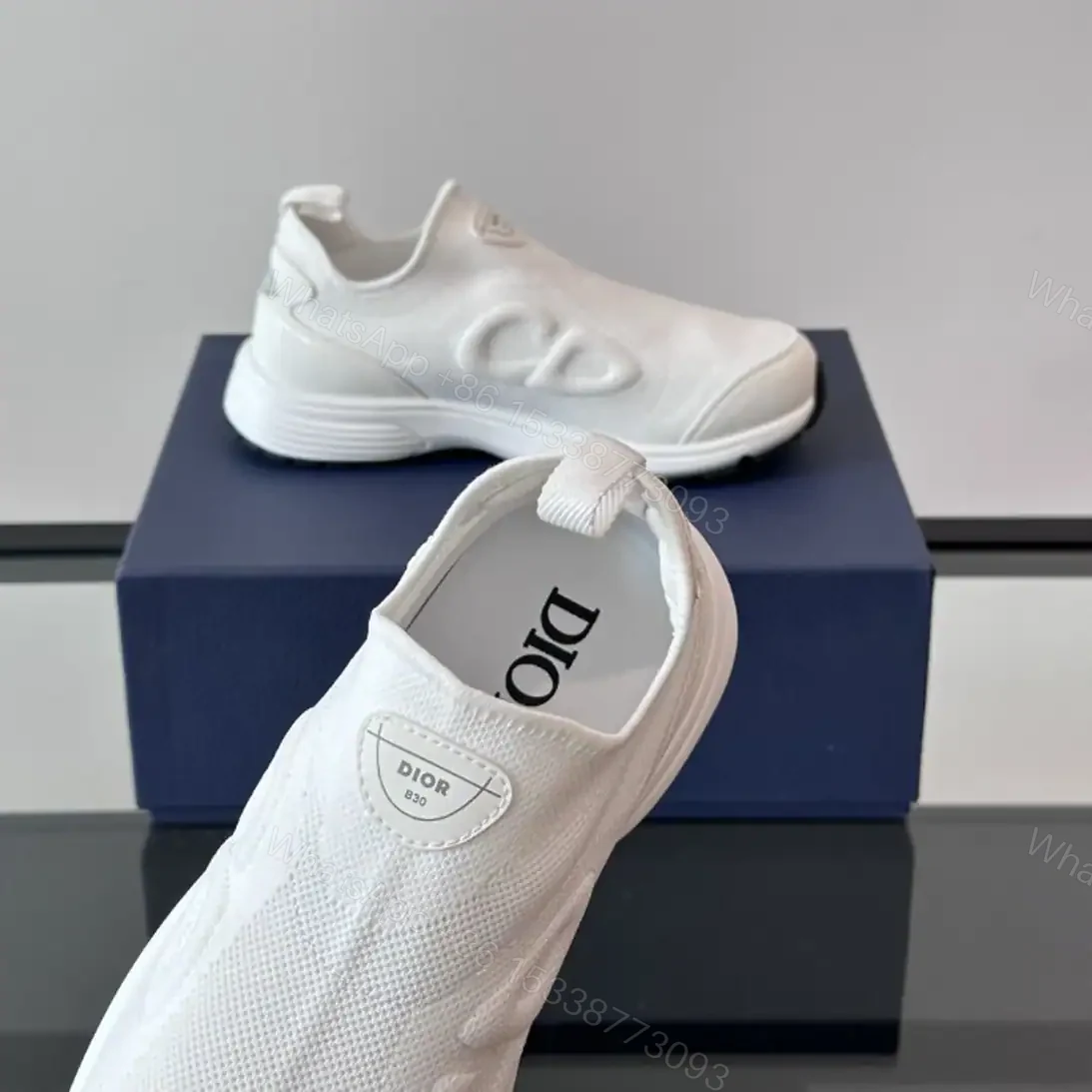View 4 of DIOR B30 COUNTDOWN SNEAKERS WHITE TECHNICAL MESH AND BLACK TECHNICAL FABRIC – CD229