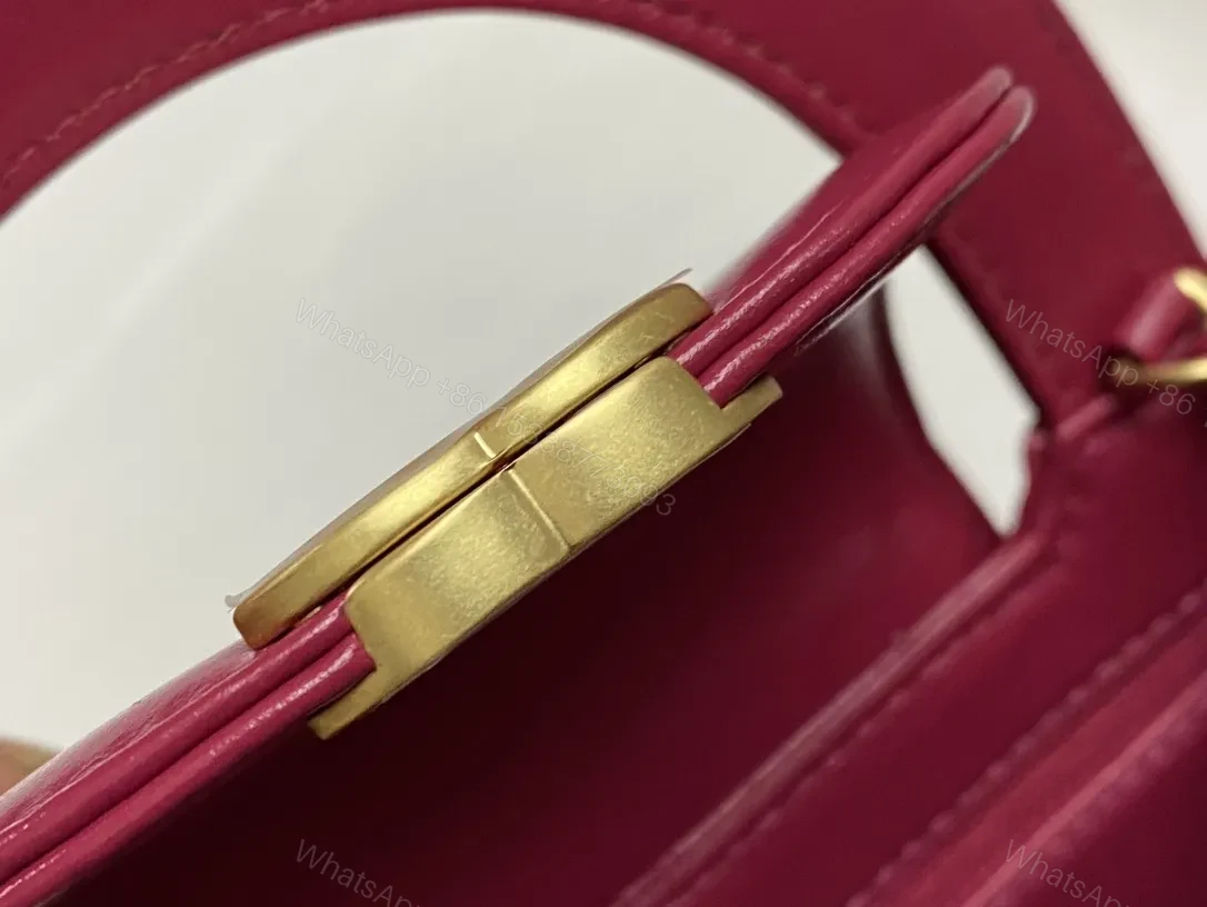 View 6 of Chic Fuchsia Quilted Mini Bag with Gold Hardware