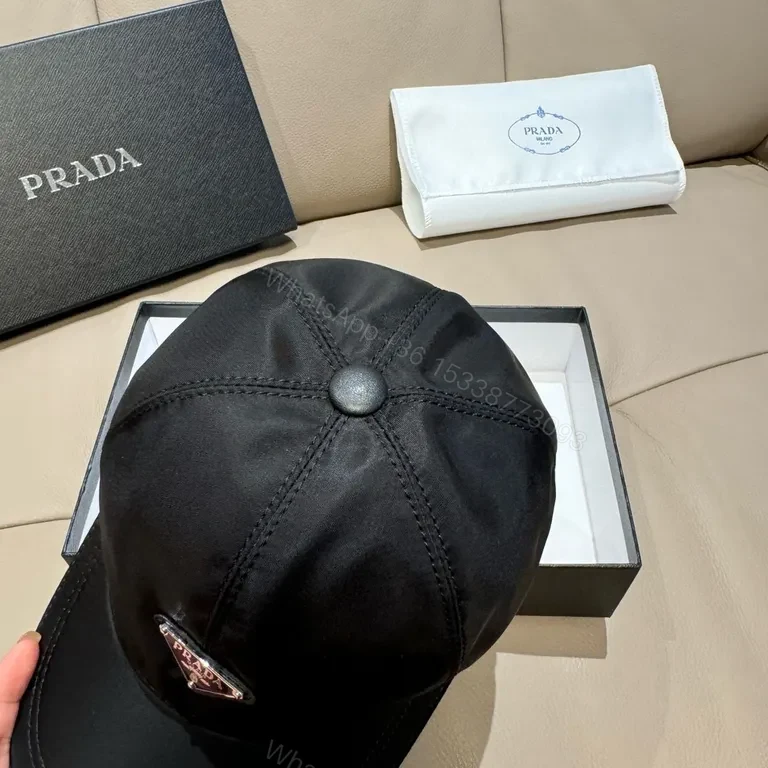 View 3 of Minimalist Luxe Nylon Cap â€” Prada Logo, Unisex, Durable