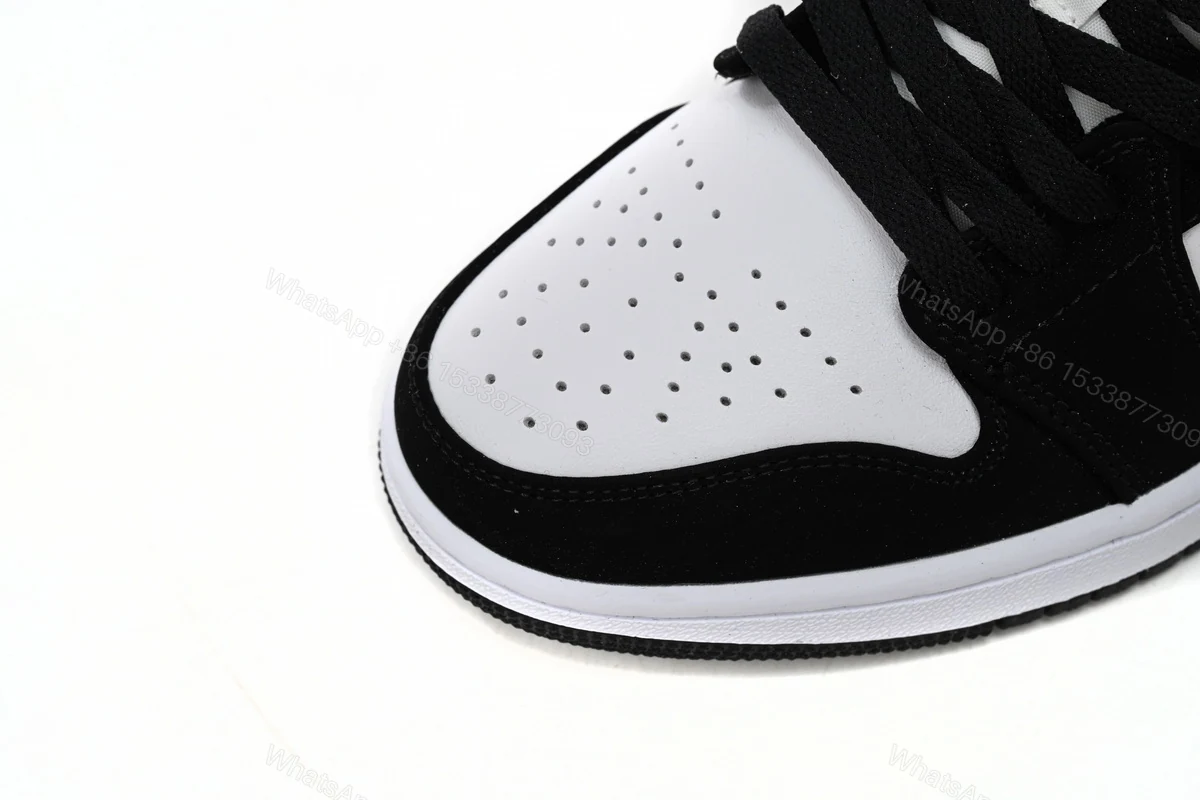 View 4 of Air Jordan 1 Low Black and White Gray 552780-018