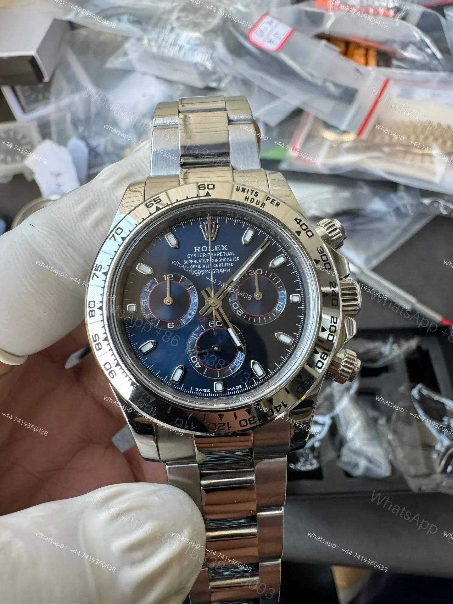 View 7 of Rolex Daytona 1:1 Replica – M116509-0071 Blue Dial Steel Case 4130 Super Clone Watch
