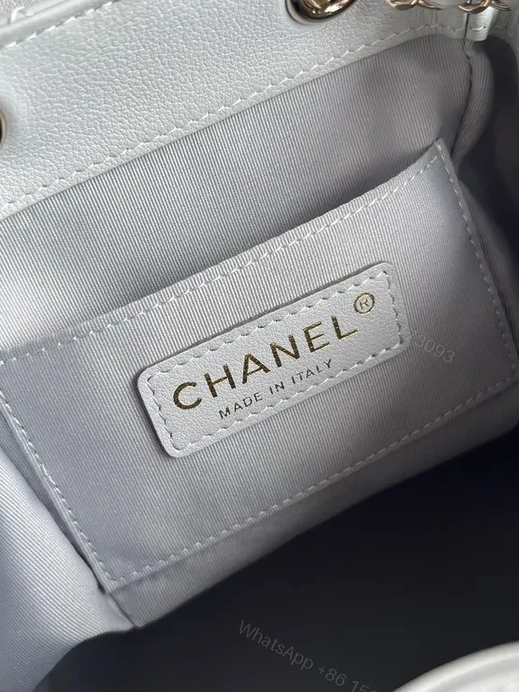 View 8 of Pastel Quilted Backpack with Chain Details â€” Modern Luxury Backpack