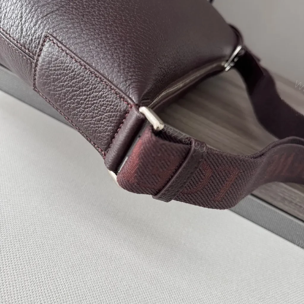 View 2 of Dark Pebbled Leather Crossbody â€” Sleek, Subtle LOEWE-Inspired Luxury