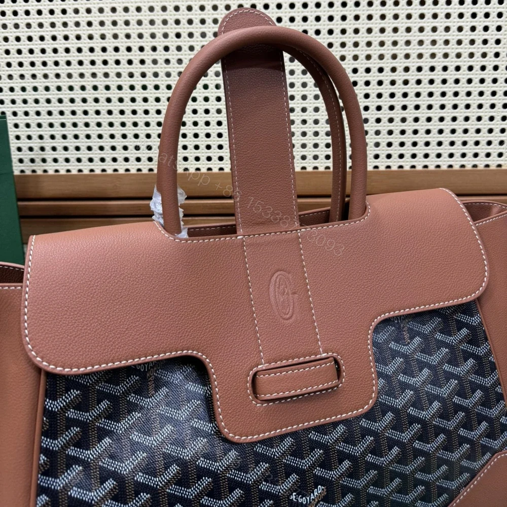 View 5 of 高仿Goyard*SAIGOC1手提托特包雙拼棕色大號免檢版