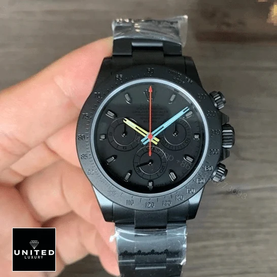View 11 of Rolex Blaken Daytona Date Black Dial 116520 Replica
