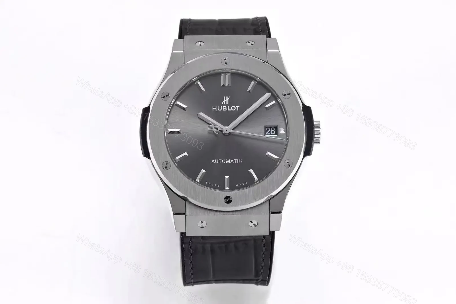 Hublot Classic Fusion Titanium Automatic Watch Grey Dial Black Strap — view 1