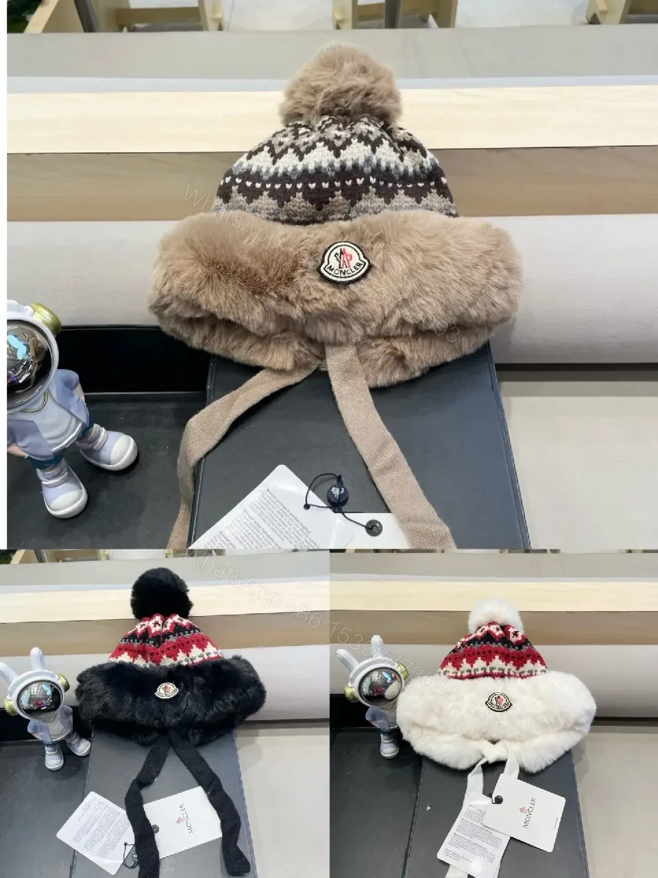 View 7 of Cozy Knit Beanie & Faux Fur Scarf Set - Luxurious Warmth