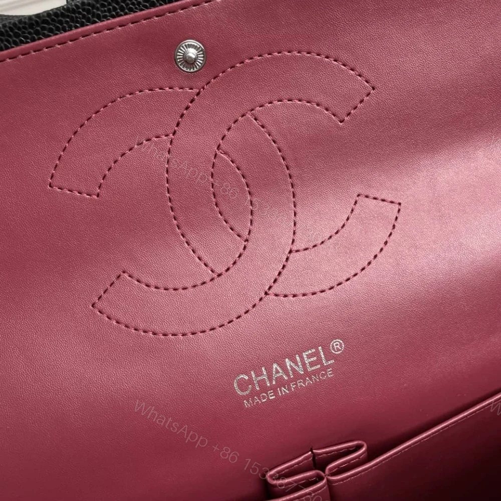 View 6 of Chanel Maxi Classic Handbag Sliver Hardware Black 33Cm