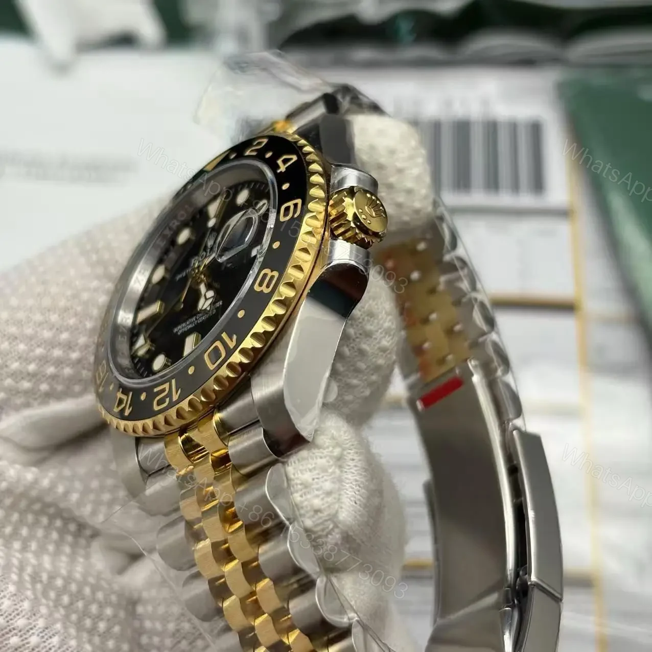 View 9 of 2023 GMT-Master 2 Silver Gold Replica Clone Watch