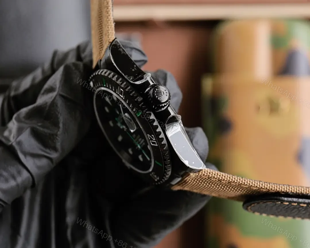 View 5 of Best Rolex Submariner Military Carbon replica 40MM Tan Fabric Strap Edition RG-SUBMARINER-MILITARY-CARBON-TAN-40