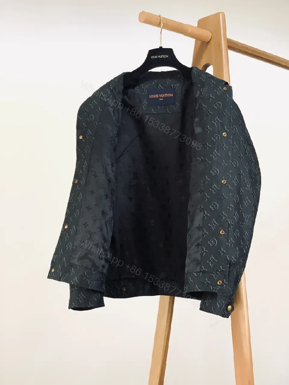 View 6 of Noir Denim Monogram Jacket: Luxury-Utility, Modern Heritage