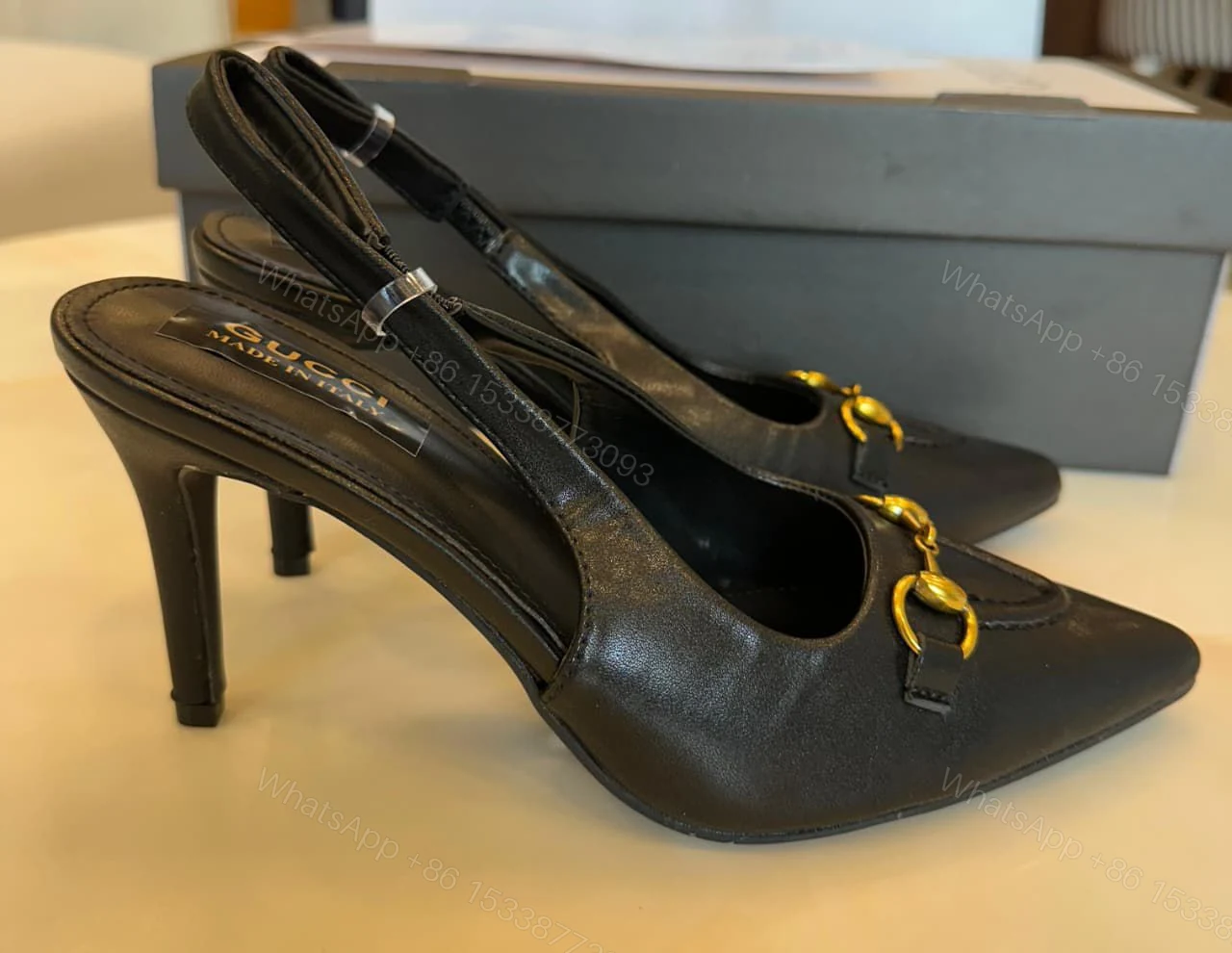 View 6 of FIRST COPY GUCCI LEATHER HEELS