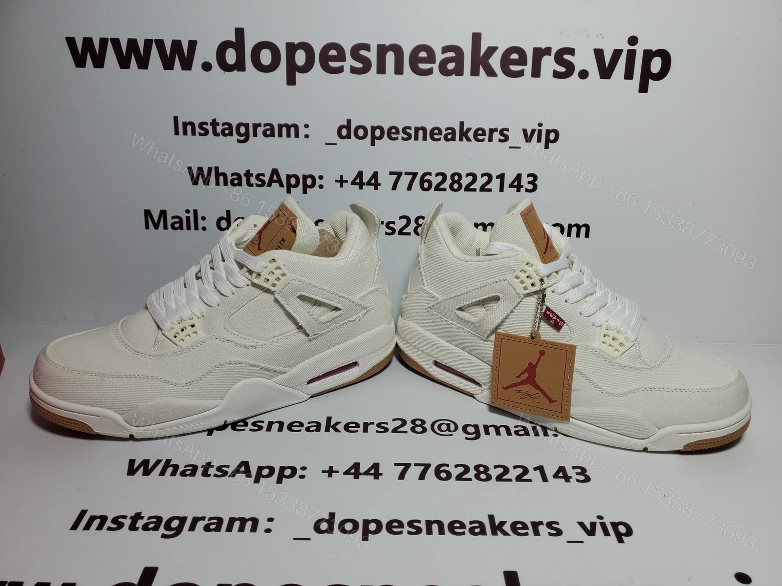 View 2 of Air Jordan 4 Retro Levi's White (Levi's Tag)