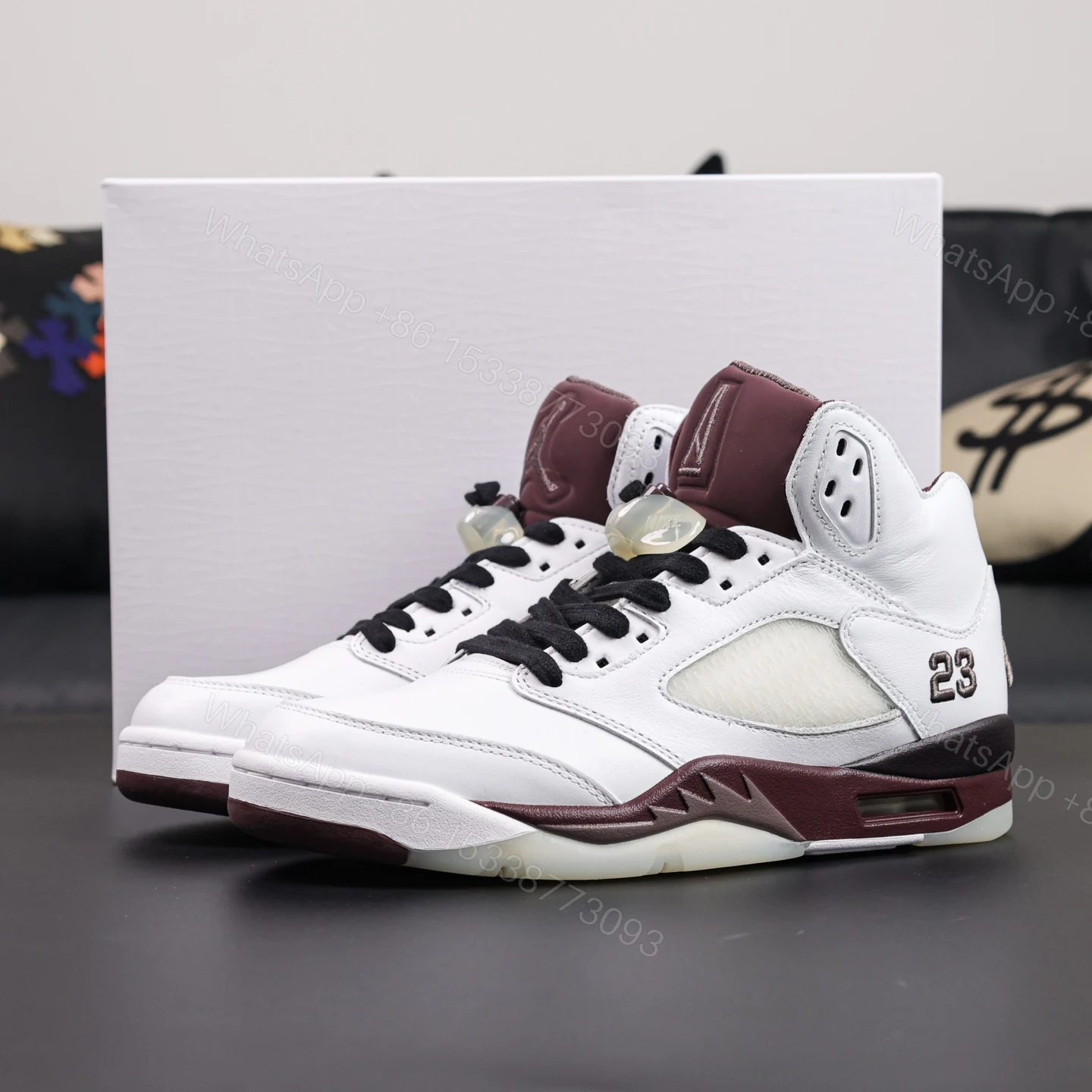 A Ma Maniere x Jordan 5 Burgundy Crush — view 1