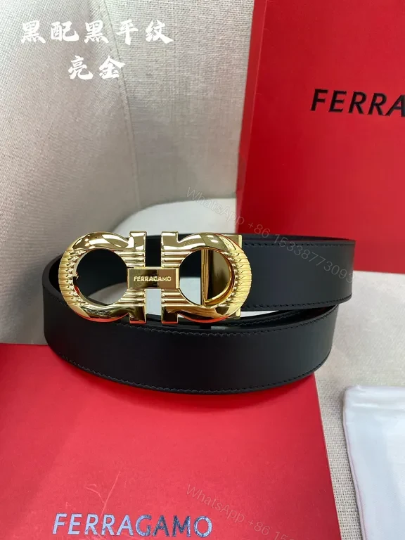 View 3 of Premium Black Leather Belt with Gold Buckle - Luxurious Day-to-Night Style