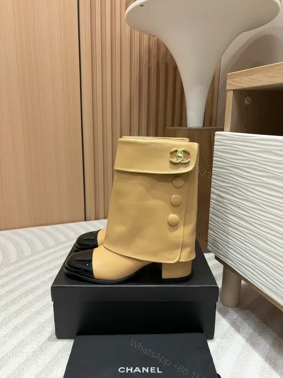 View 2 of Two-Tone Camel & Black Ankle Boots â€“ Modern Luxe Comfort