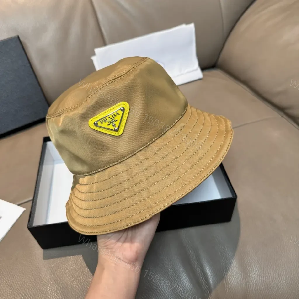 View 8 of Khaki Cotton-Twill Bucket Hat: Lightweight, Luxe Block-Logo Patch