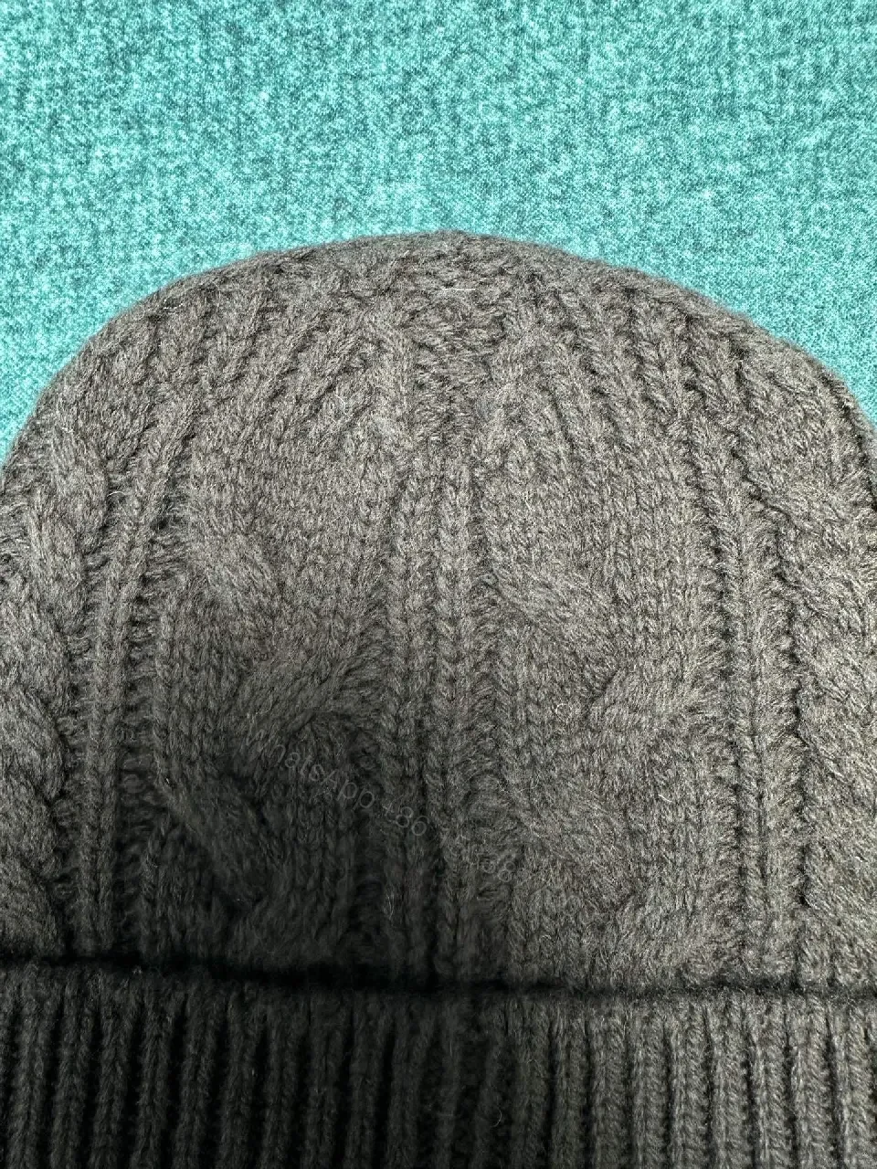 View 4 of Cozy Luxe Knit Beanie with Gold Accent - Winter Warmth Style