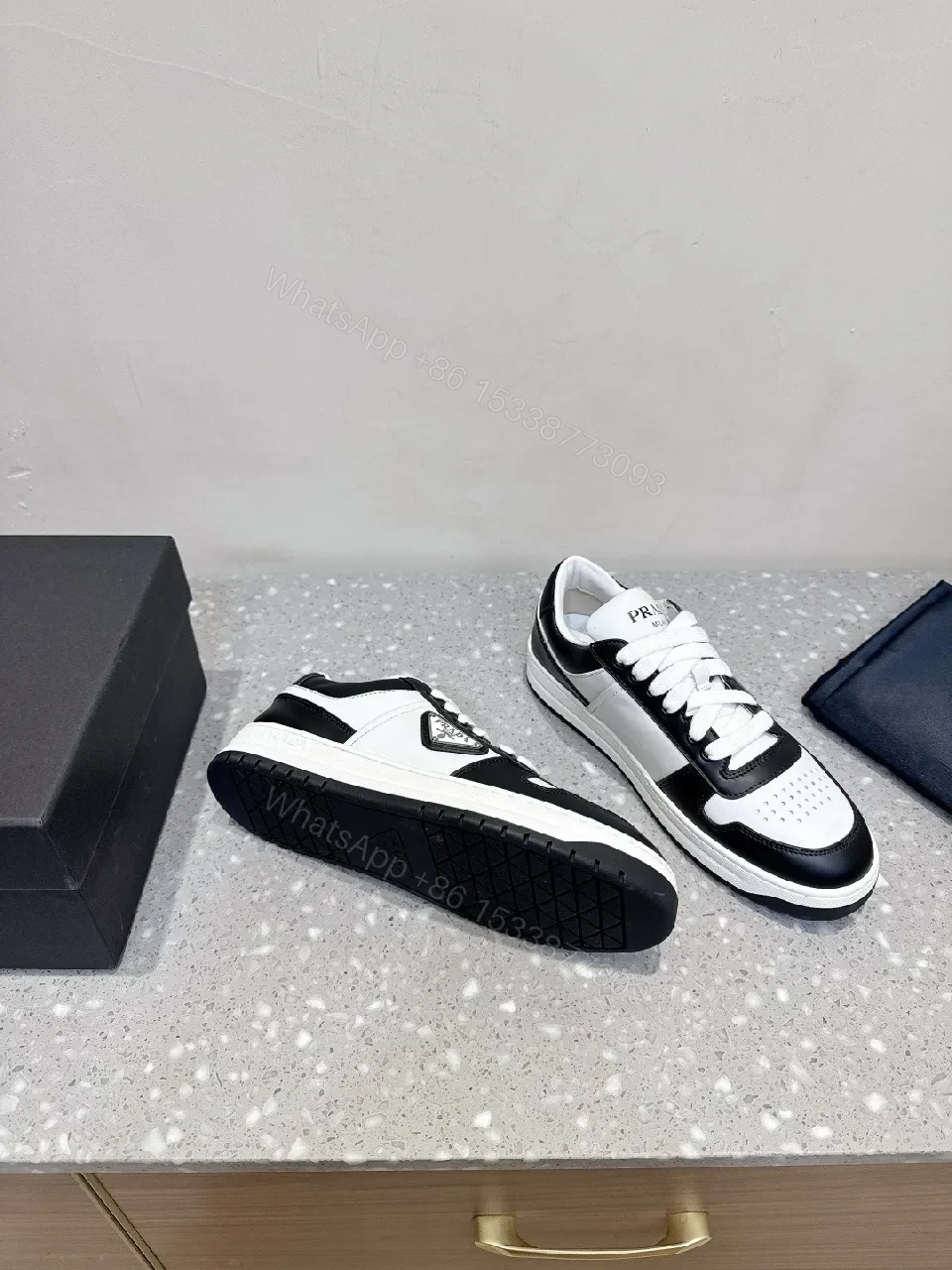 View 7 of Monochrome Leather Sneaker with Subtle Designer Detailing