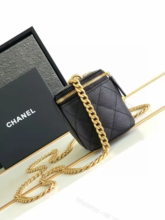 View 3 of Chic Quilted Mini Bag: Gold CC Hardware Hands-Free Luxury