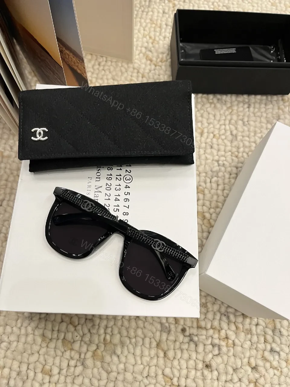 View 5 of Chic Cat-Eye Sunglasses: Black Acetate, Signature Details