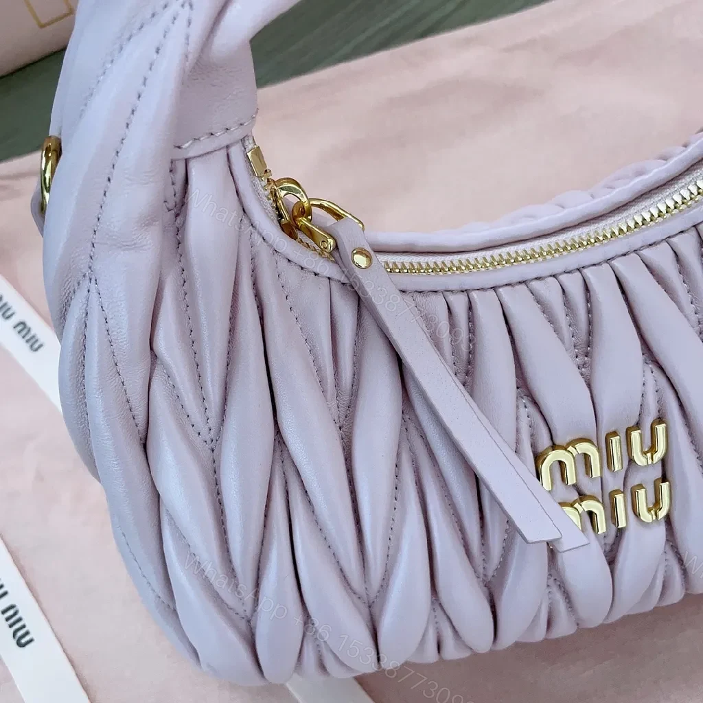 View 8 of Soft-Quilted Lavender Mini Bag: Luxury-Texture, Gold Hardware, Crossbody
