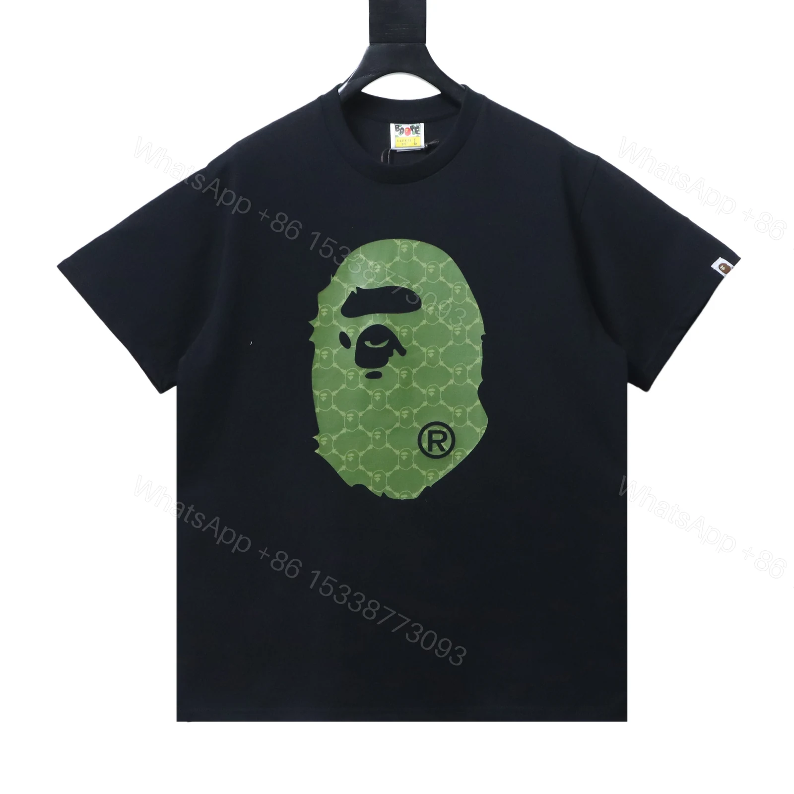 View 10 of Bape 26ss Classic Diamond Patterned Old-Style Print Short Sleeve Shirt black